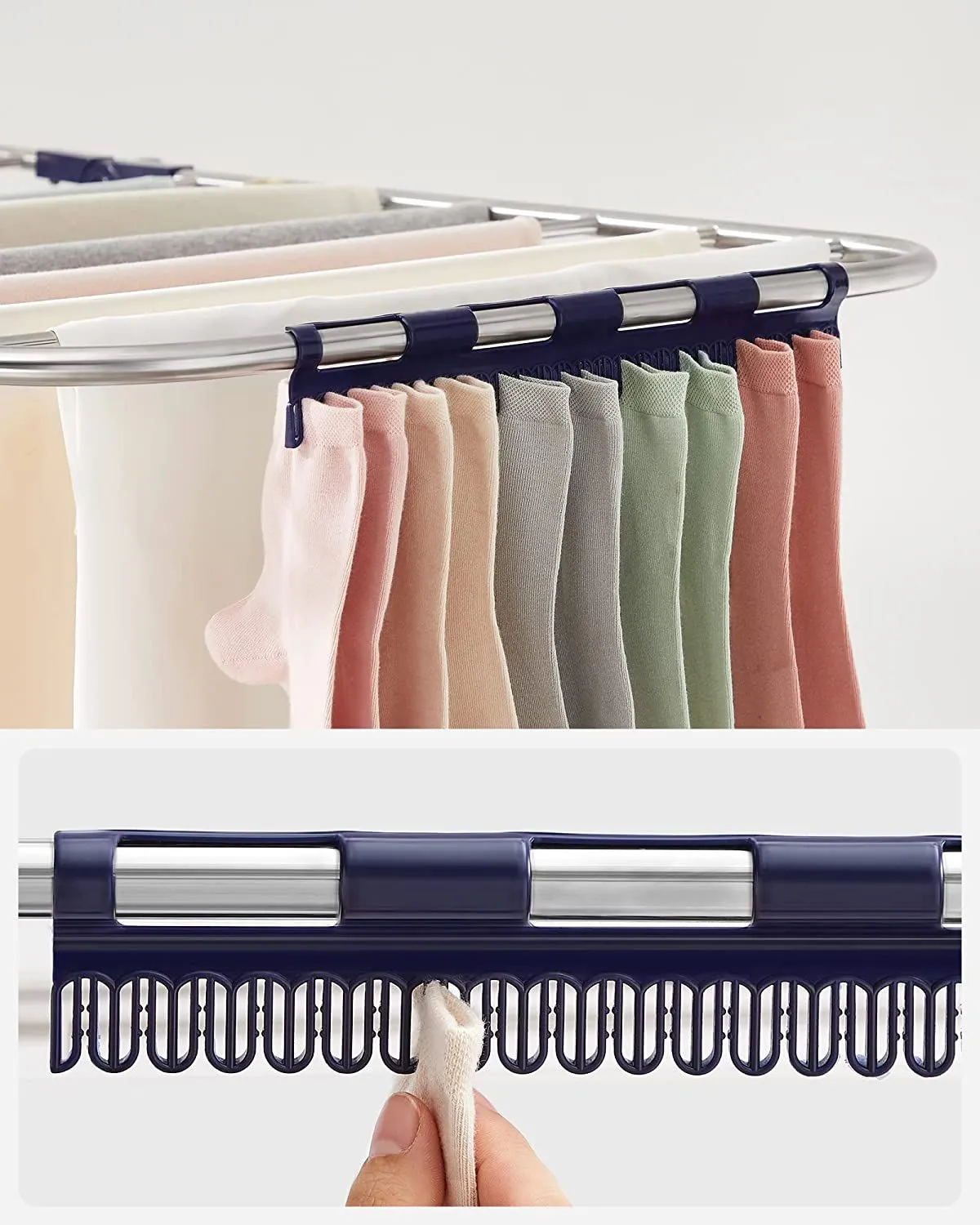 SONGMICS Foldable 2-Level Clothes Airer