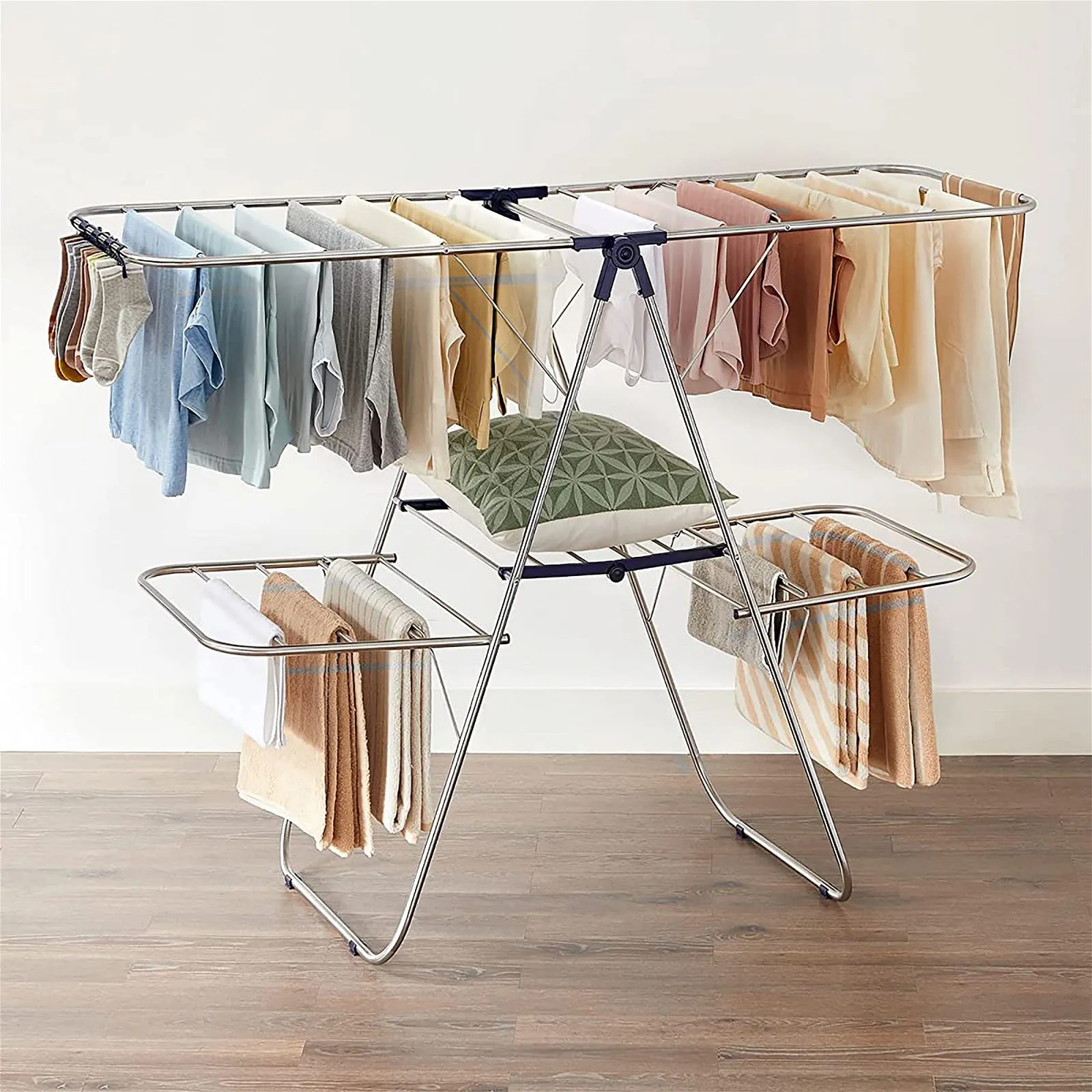 SONGMICS Foldable 2-Level Clothes Airer