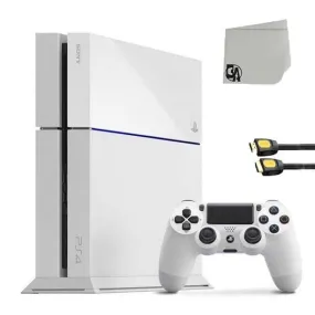 Sony PlayStation 4 500GB Gaming Console White With BOLT AXTION Bundle Like New