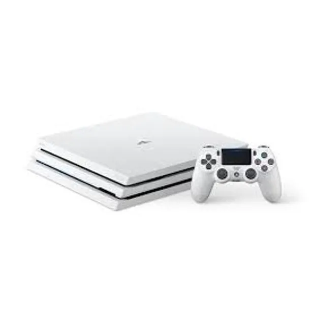 Sony PlayStation 4 Pro Glacier 1TB Gaming Consol White 2 Controller Included BOLT AXTION Bundle Like New