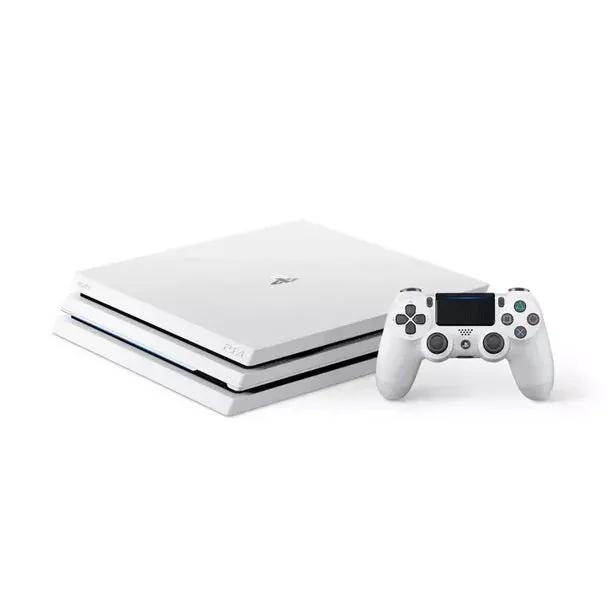 Sony PlayStation 4 Pro Glacier 1TB Gaming Consol White 2 Controller Included BOLT AXTION Bundle Refurbished