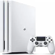 Sony PlayStation 4 Pro Glacier 1TB Gaming Consol White 2 Controller Included BOLT AXTION Bundle Refurbished