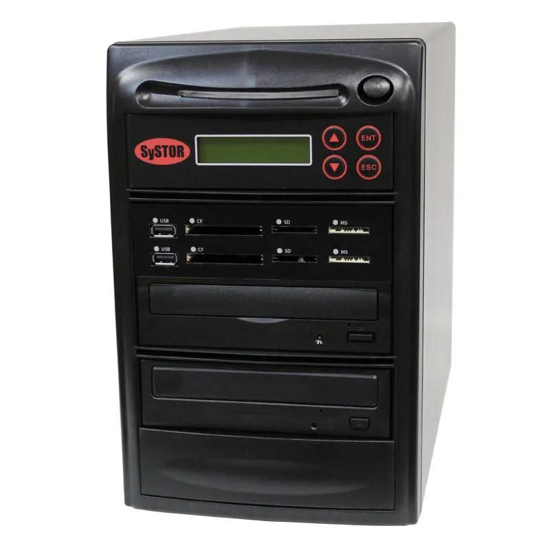 Systor Multi Media Center PLUS - Flash Memory Drive (USB/SD/CF/MS/MMC) to Disc Backup   1 to 1 SATA CD/DVD Duplicator - PMBC-P-01