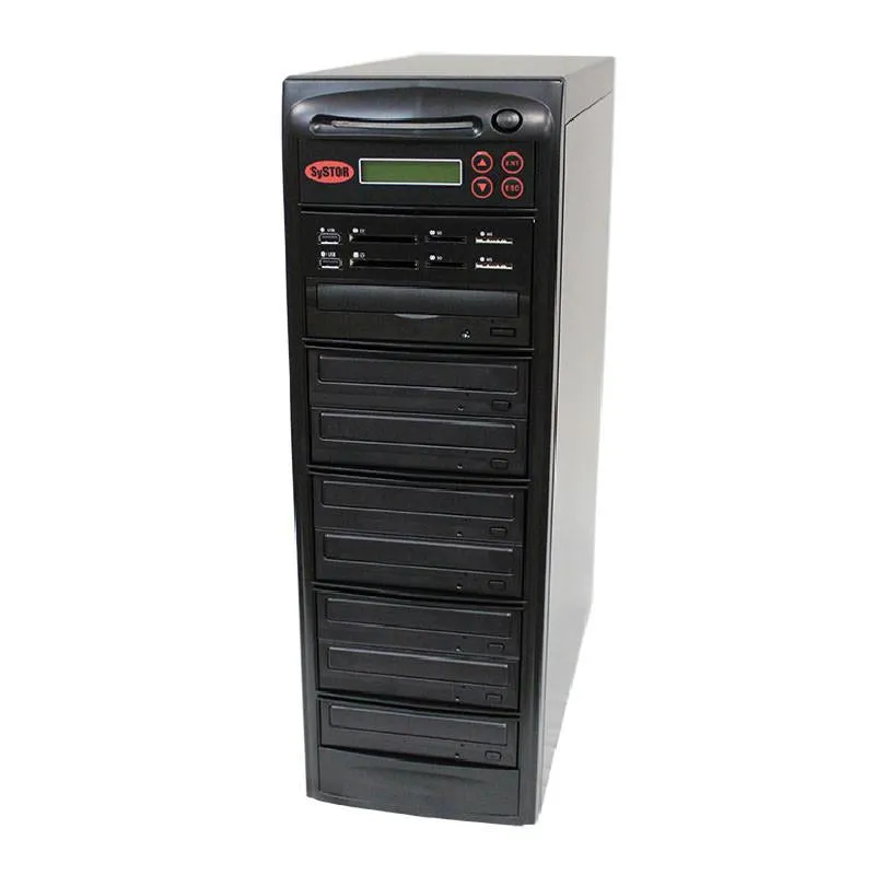 Systor Multi Media Center PLUS - Flash Memory Drive (USB/SD/CF/MS/MMC) to Disc Backup   1 to 7 SATA CD/DVD Duplicator - PMBC-P-07